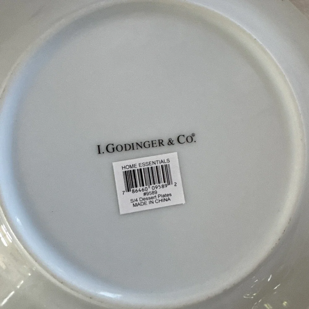 4 Godinger Salad Dessert Plates 7.5